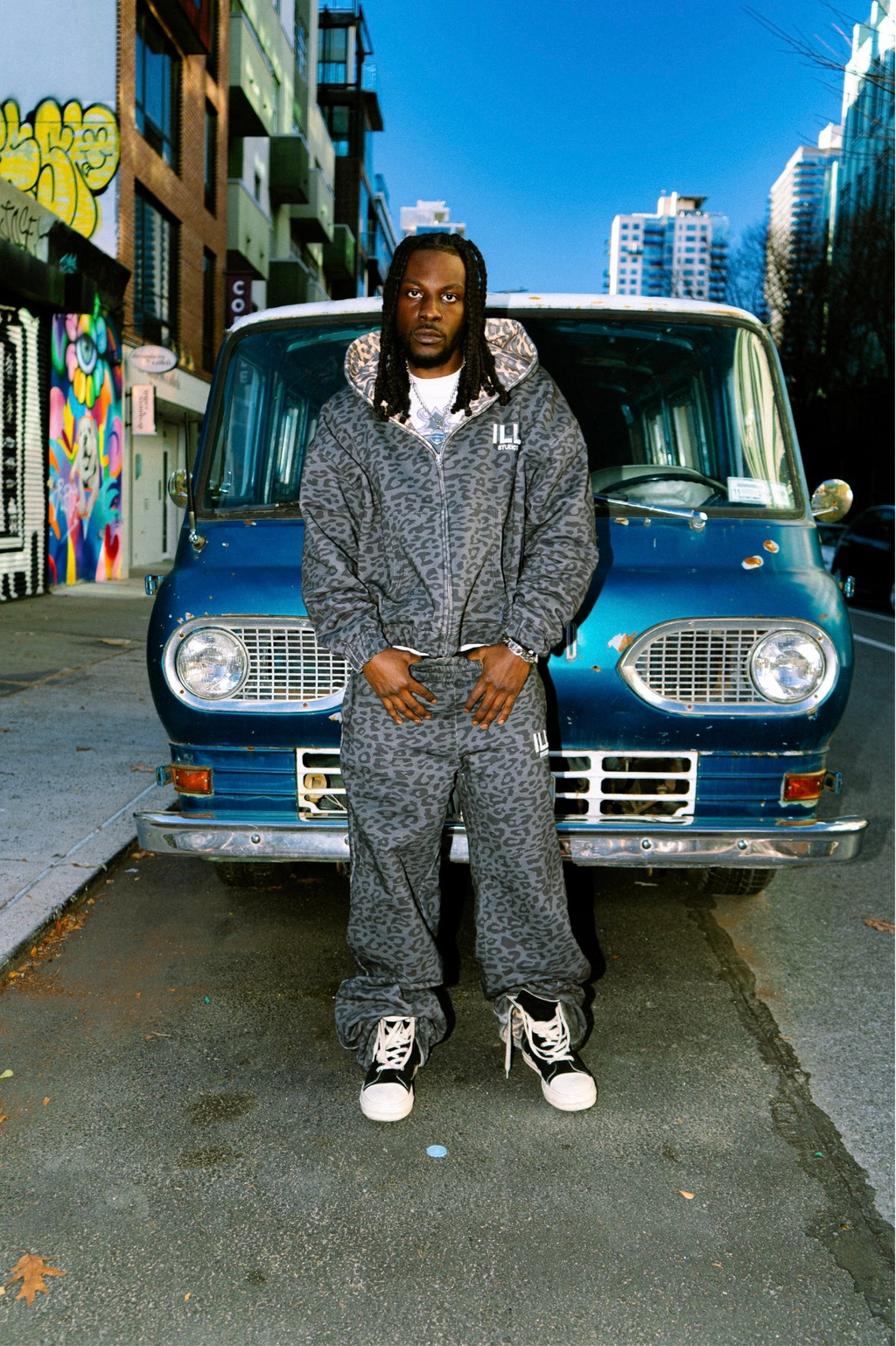 Reversible leopard sweatsuits