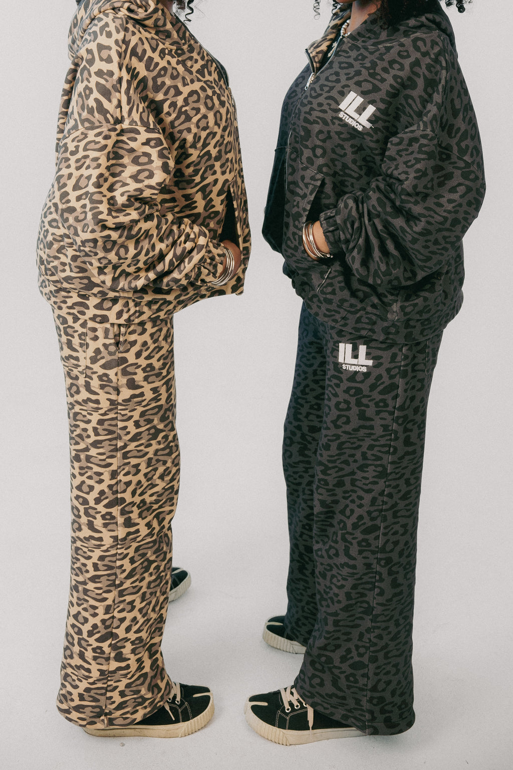 Reversible leopard pants