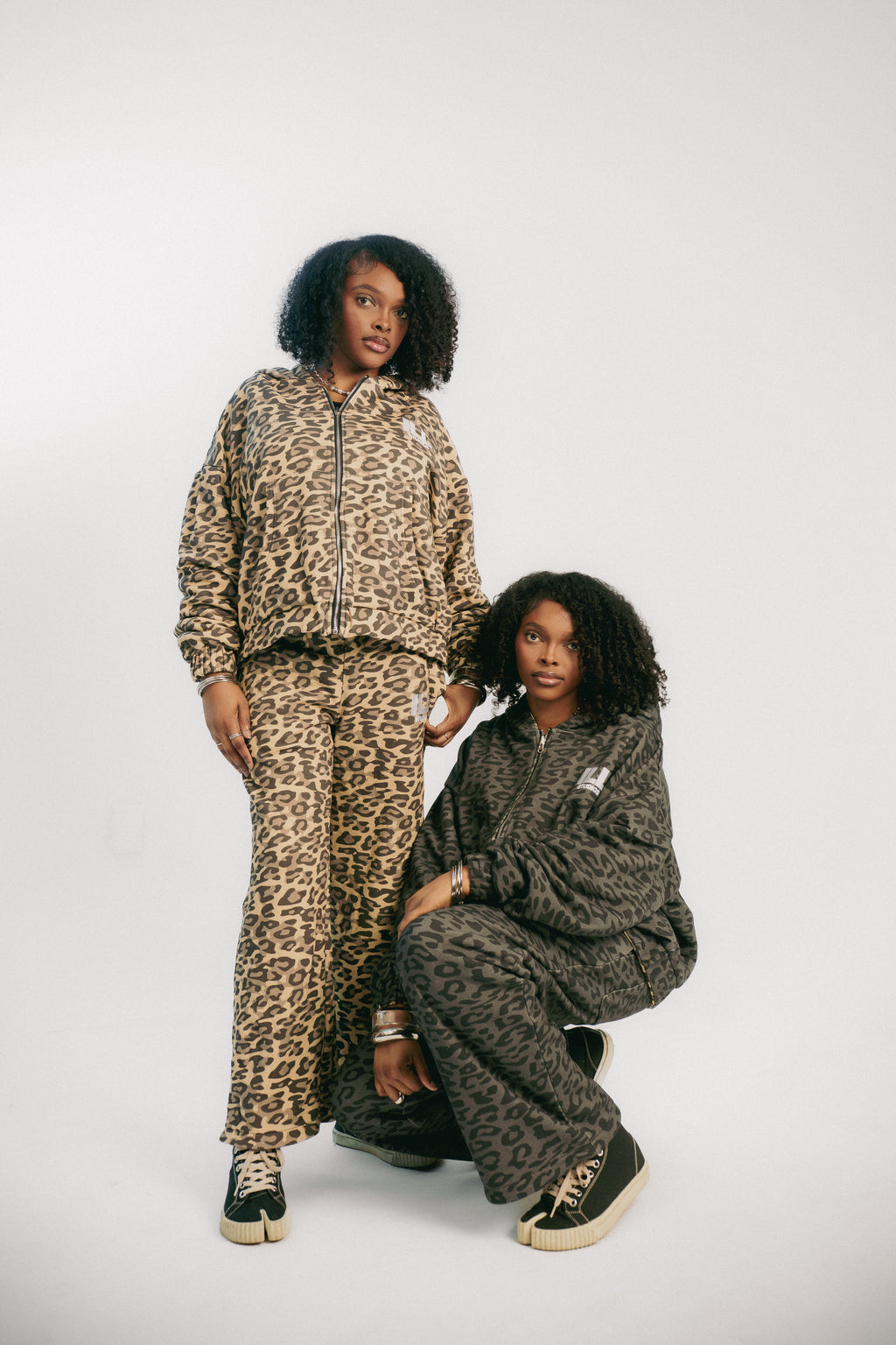 Reversible leopard sweatsuits