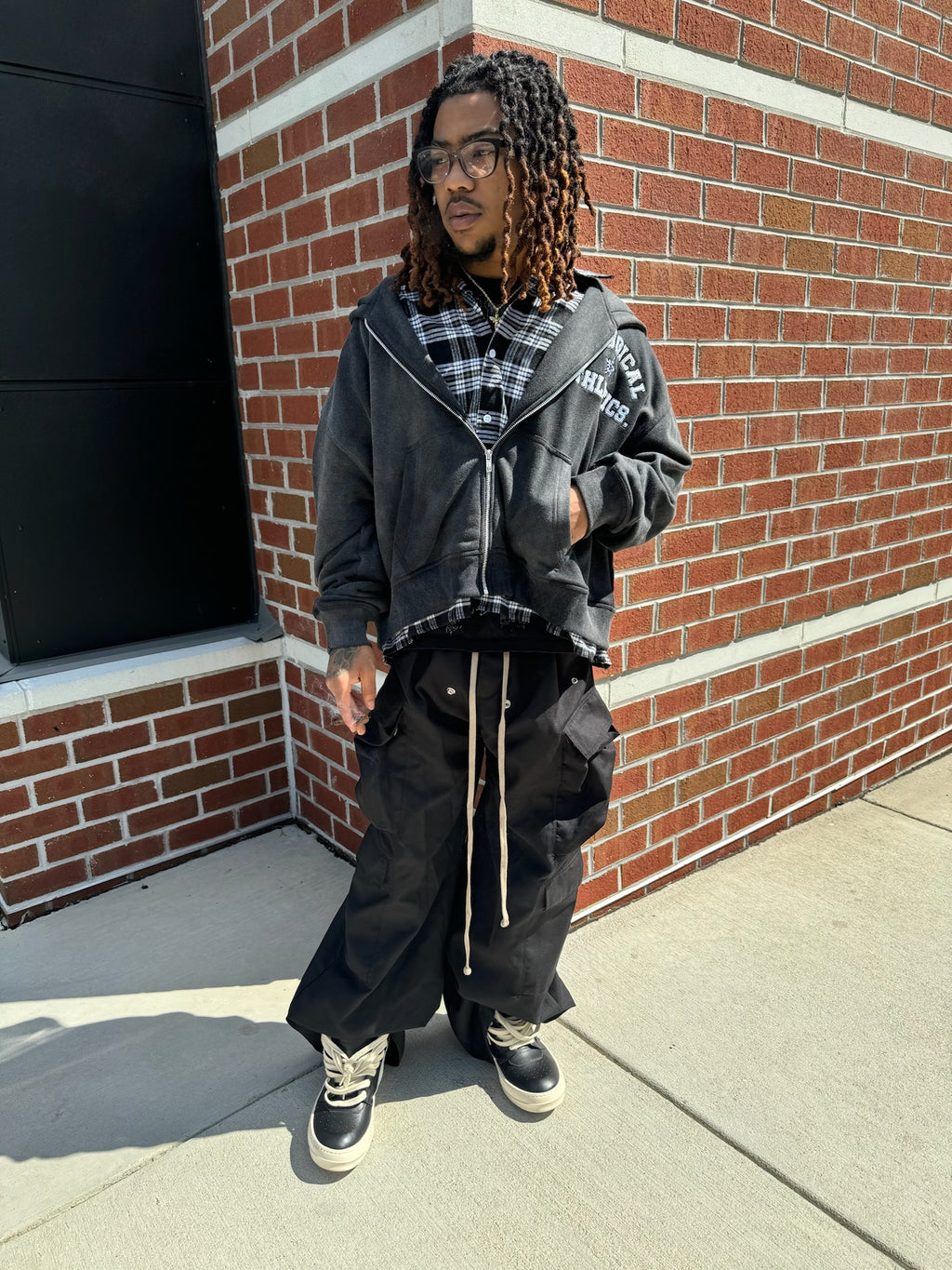 ATHLETICS PLAID HOODIE