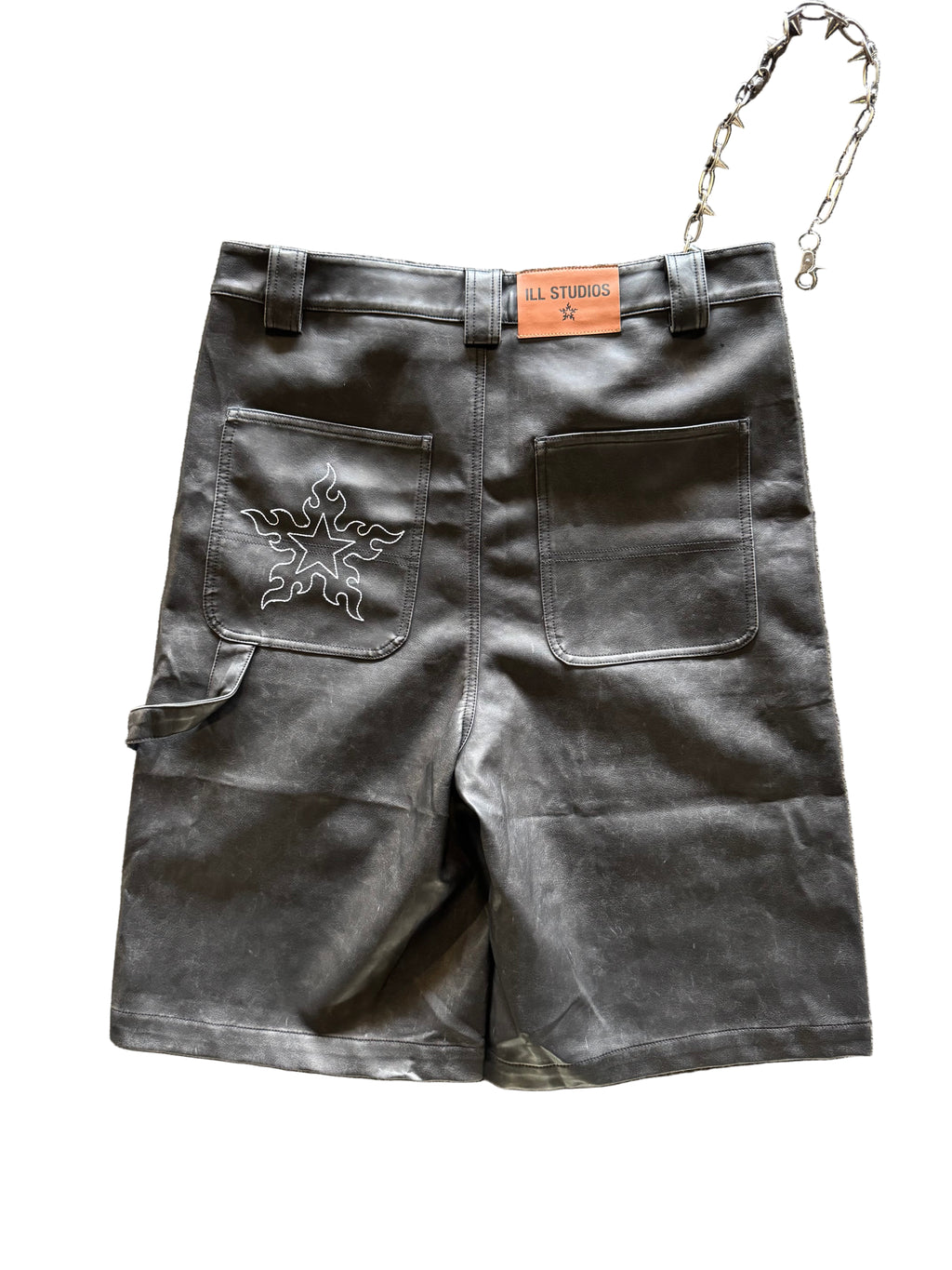 WASHED LEATHER SHORTS