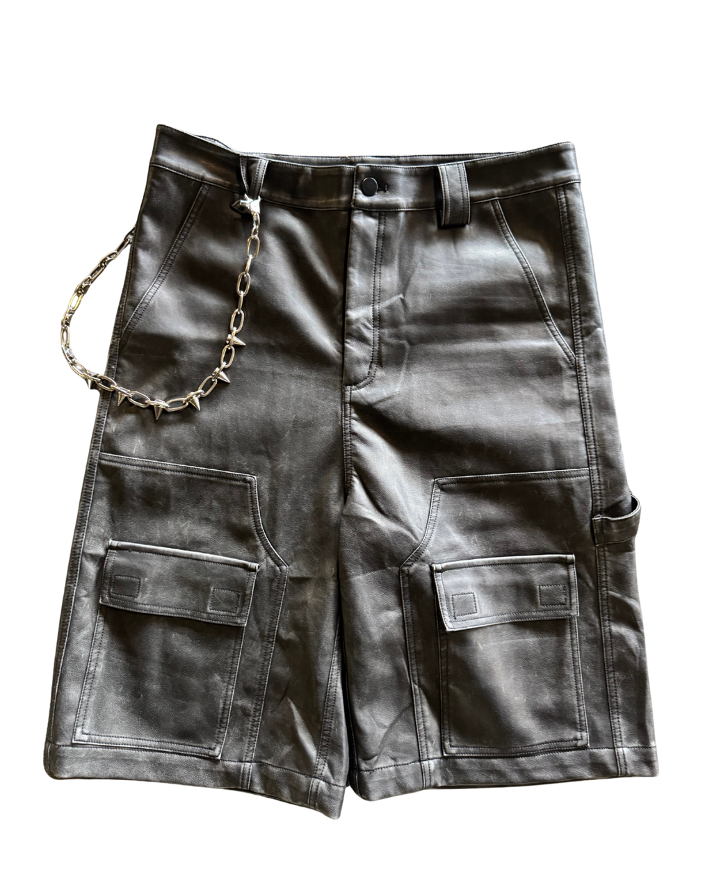 WASHED LEATHER SHORTS
