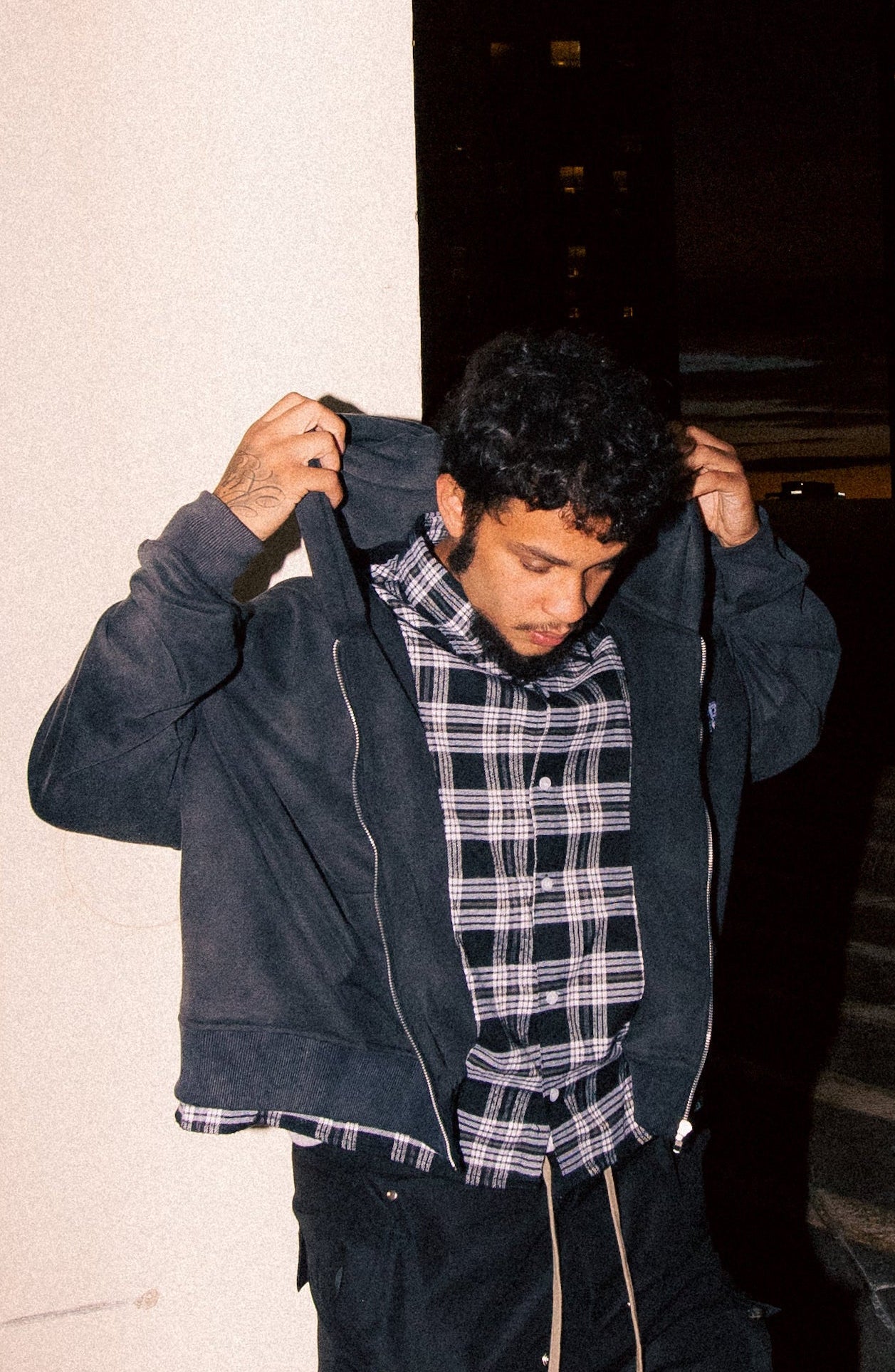 ATHLETICS PLAID HOODIE