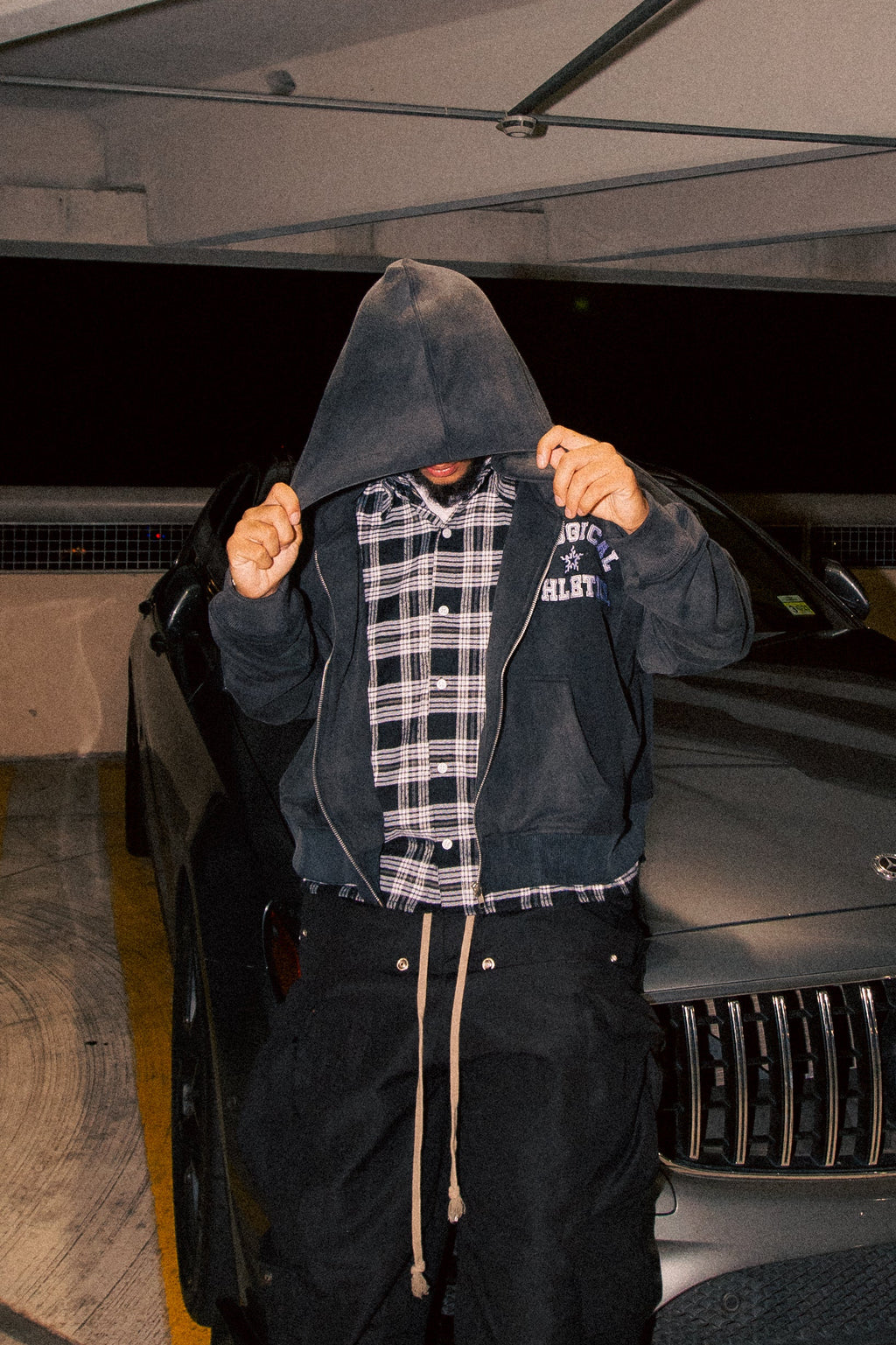 ATHLETICS PLAID HOODIE