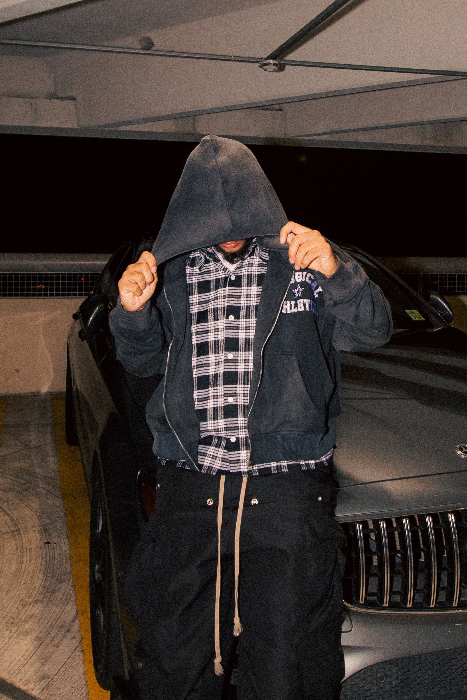 ATHLETICS PLAID HOODIE